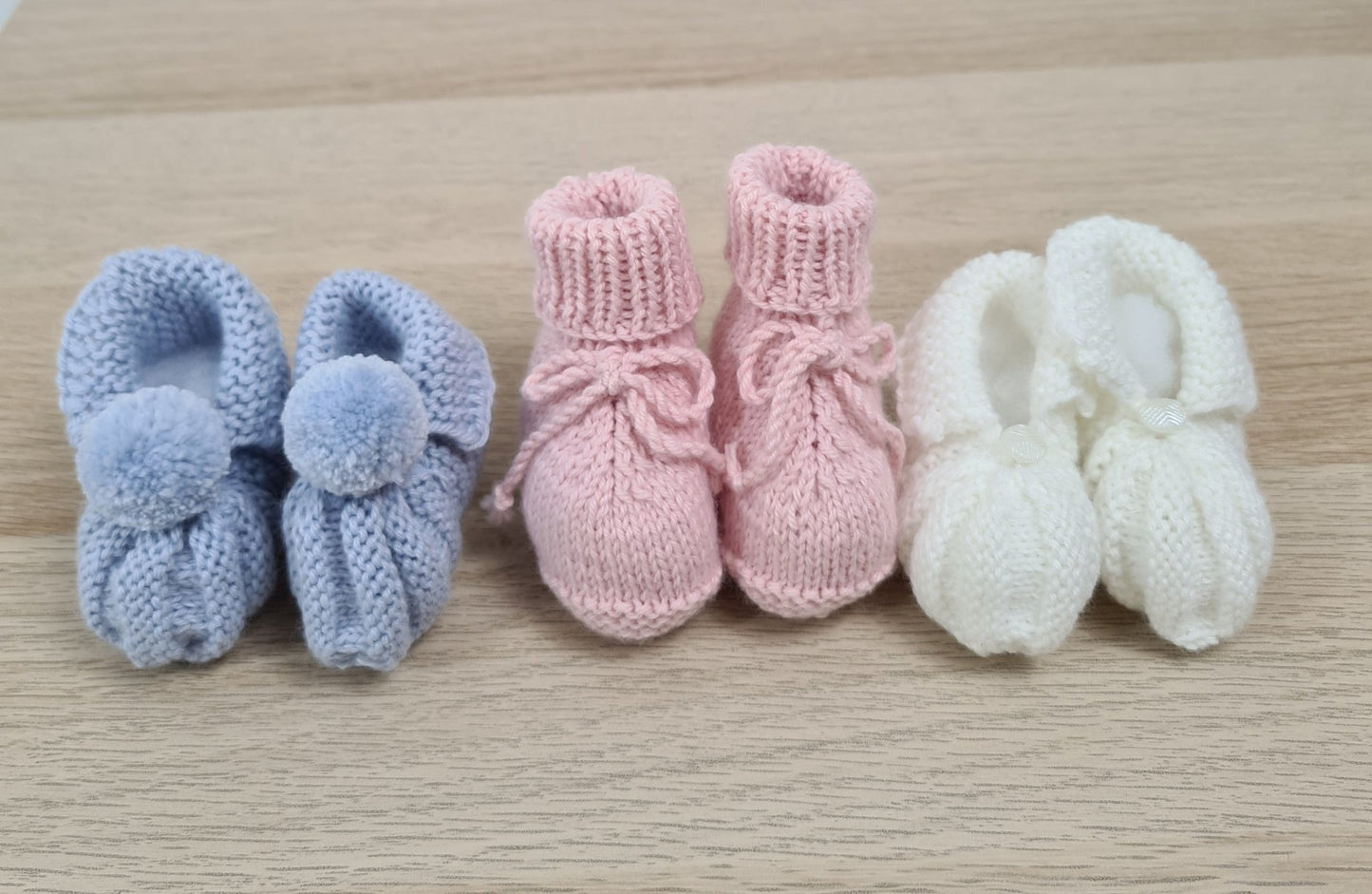 Chaussons Tricot Naissance Bébé - Osiris Fleurs