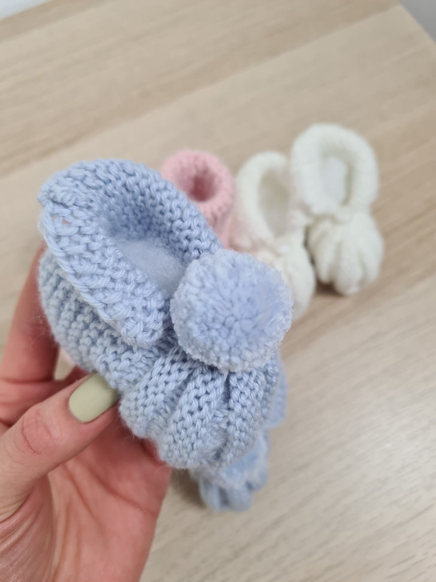 Chaussons Tricot Naissance Bébé - Osiris Fleurs