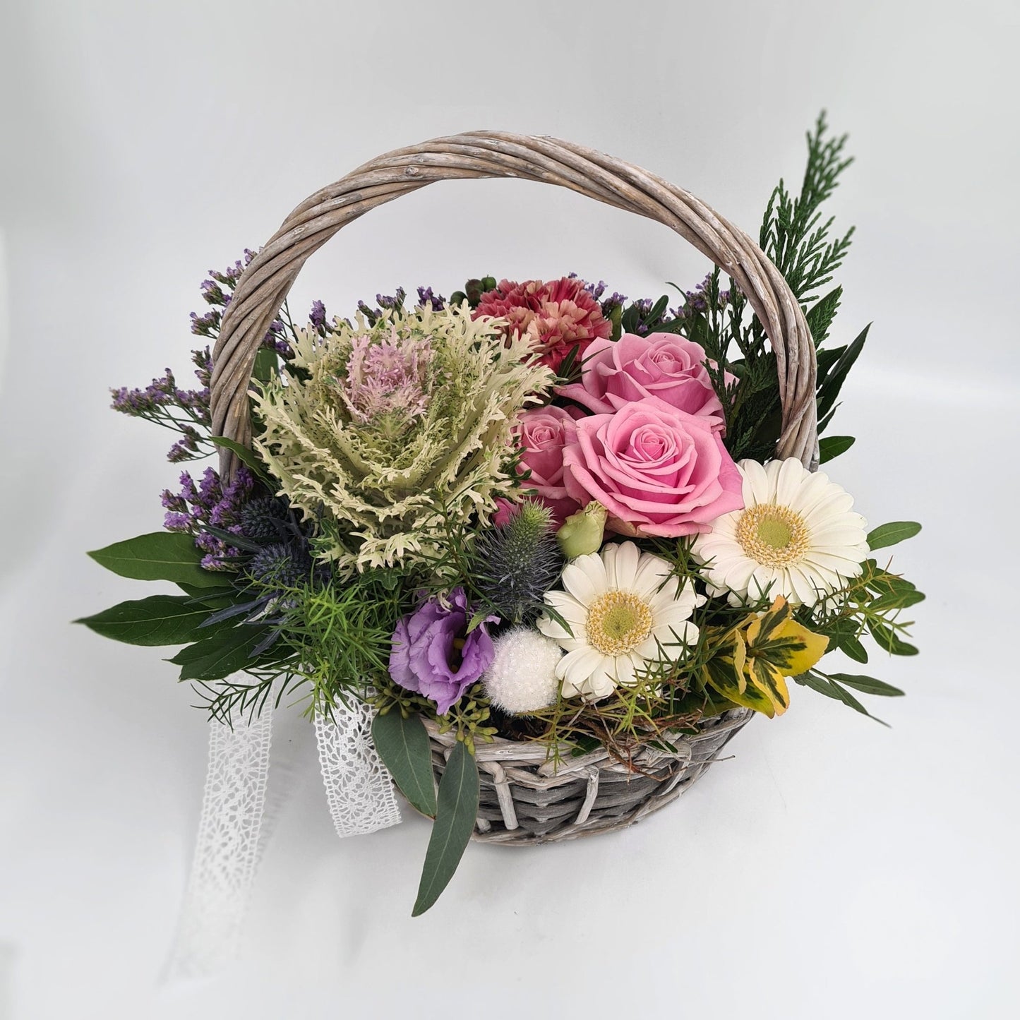 Panier de fleurs - Naissance bébé - Osiris Fleurs