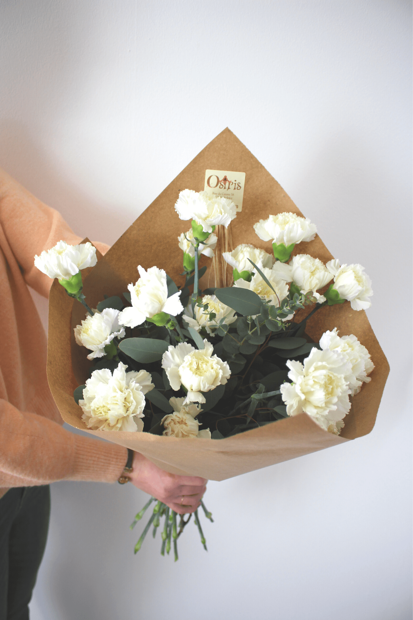 Bouquet annuel - Oeillets Blancs/Pastel