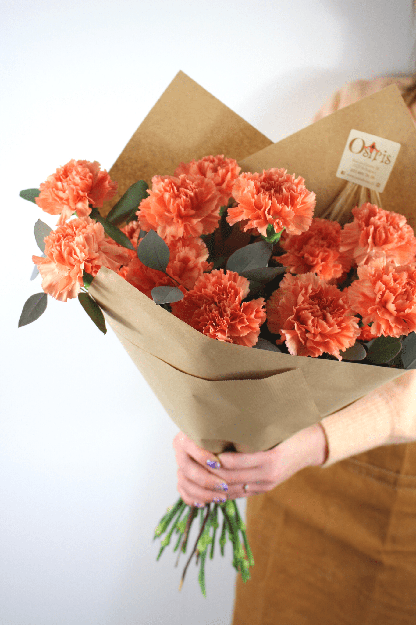 Annual Bouquet - Orange Carnations