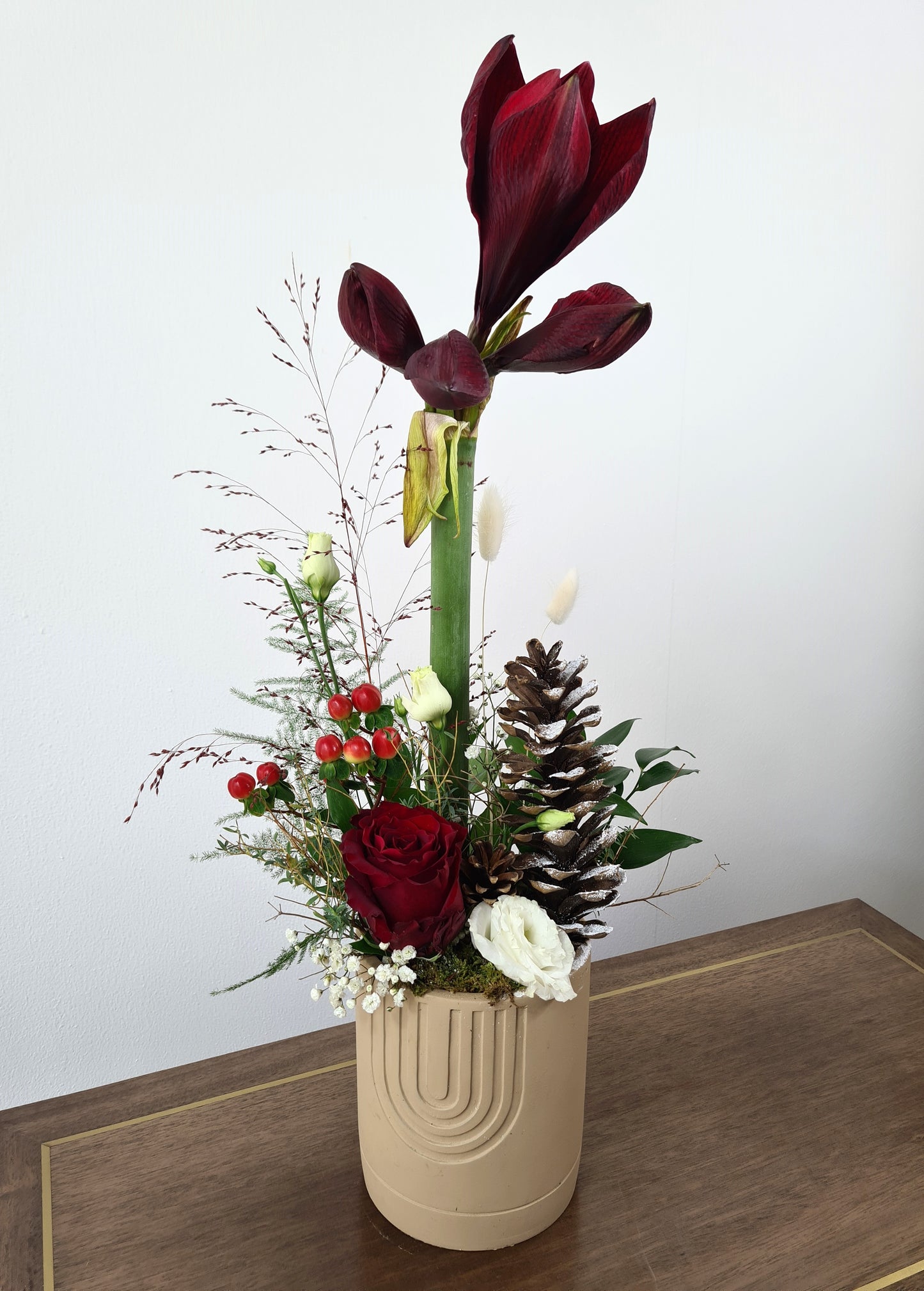 Arrangement de saison - Amaryllis Rouge