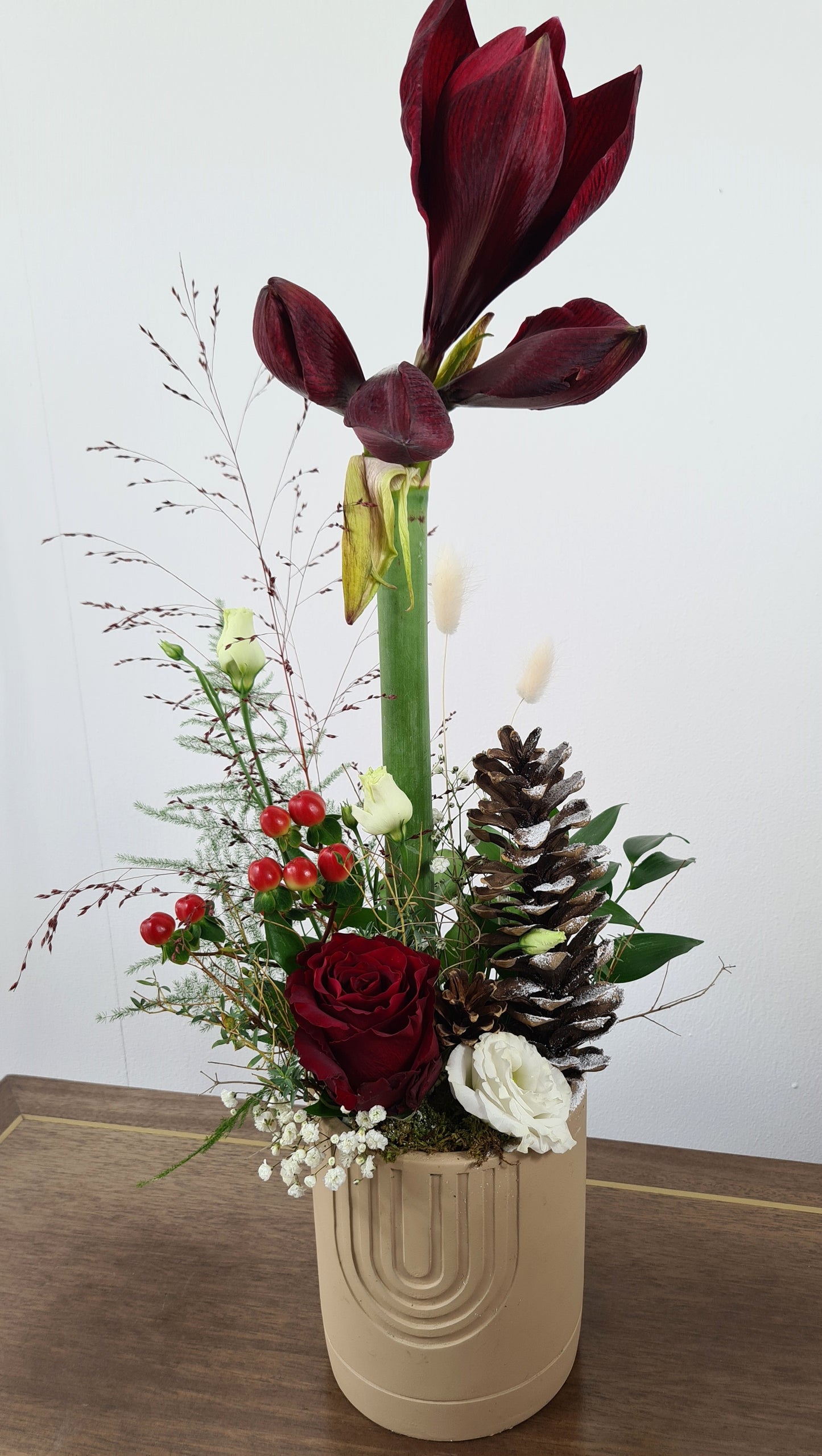 Arrangement de saison - Amaryllis Rouge
