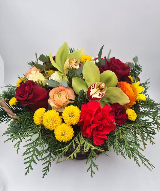 Panier de fleurs classique - Osiris Fleurs