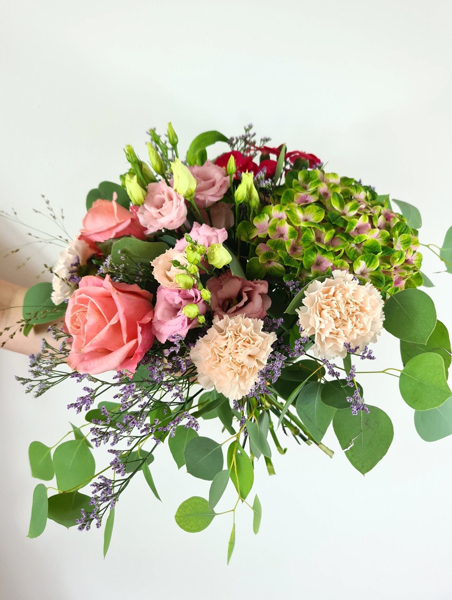 Bouquet saison avec hortensias - Osiris Fleurs