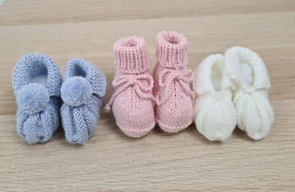 Chaussons Tricot Naissance Bébé - Osiris Fleurs
