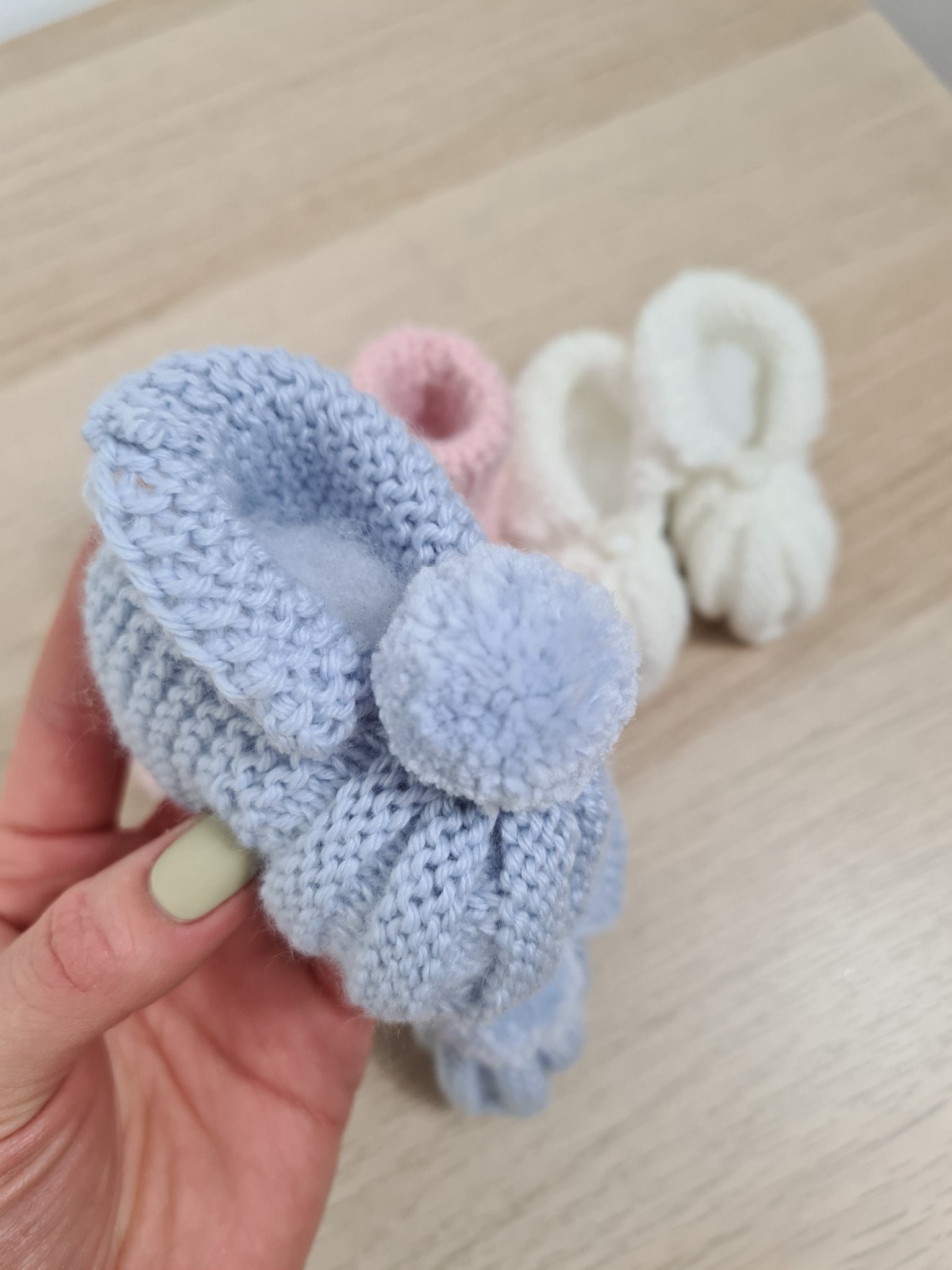 Chaussons Tricot Naissance Bébé - Osiris Fleurs