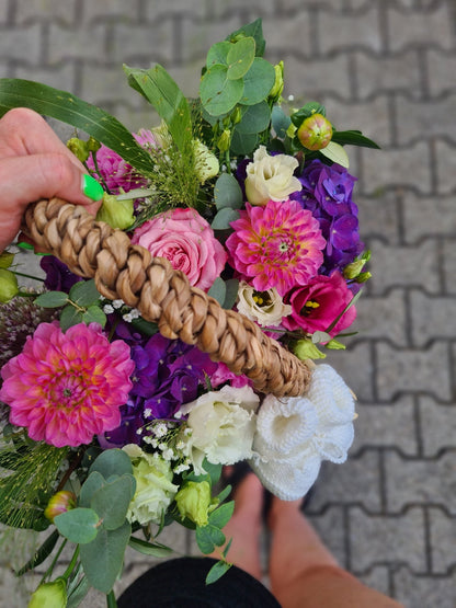Panier de fleurs - Naissance bébé - Osiris Fleurs