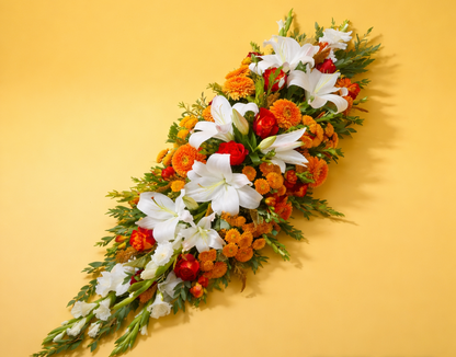 Gerbe de fleurs funéraire