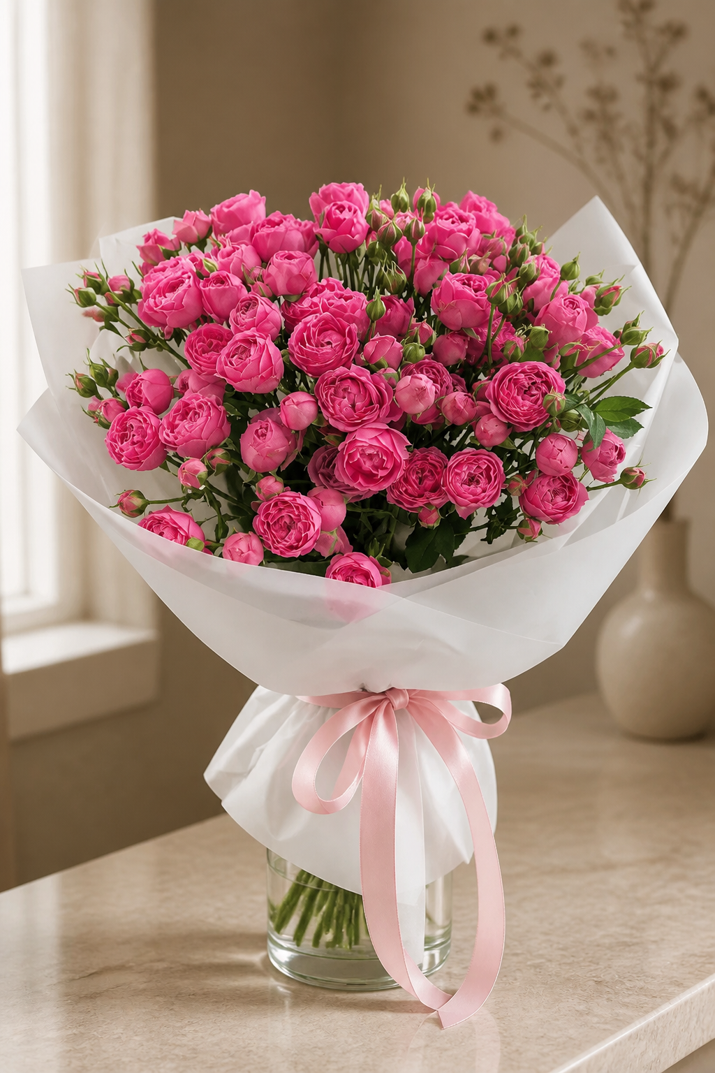 Bouquet annuel - Rose en branche
