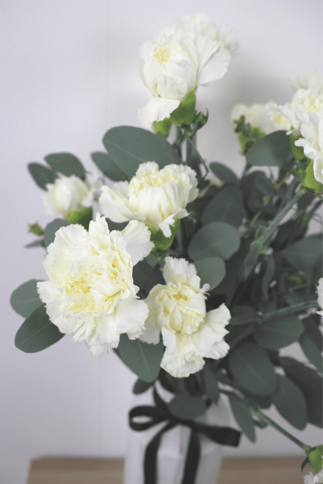 Bouquet annuel - Oeillets Blancs/Pastel