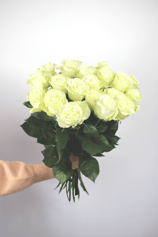 Bouquet annuel - Roses Blanches - Osiris Fleurs