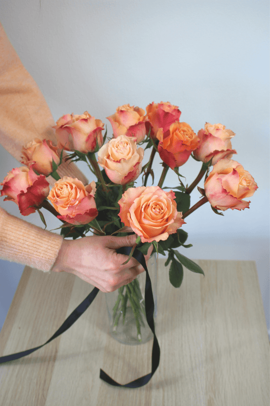 Bouquet annuel - Roses Oranges - Osiris Fleurs